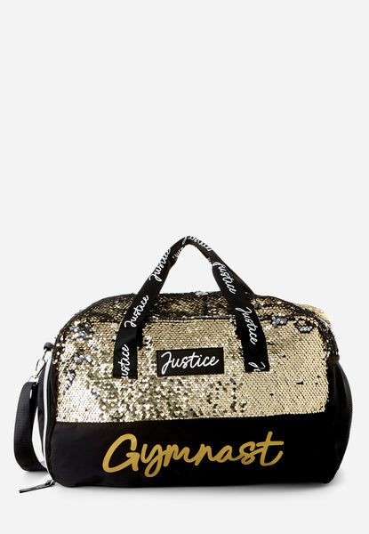 Justice Girls Cheetah Print Duffle Bag with Sequin Logo 