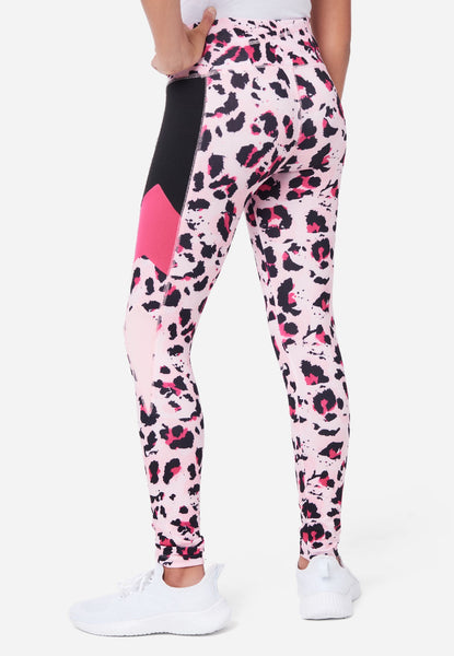 Pink CHEETAH LEGGINGS Animal Print Leggings WOMENS Pink and Black