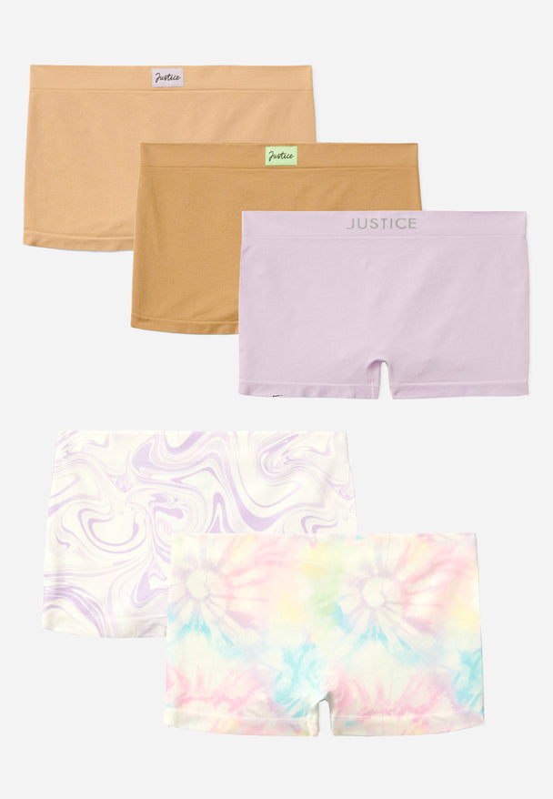 New 6 piece, Justice Girls underwear set; Size: 6/7 Shortie Bikini Hipster