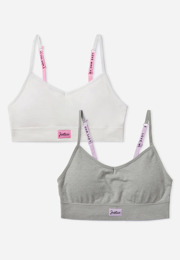 Justice 2 Pieces Girls Sport Bras Pullover Racerback & Removible Pads. Sz  32.NWT