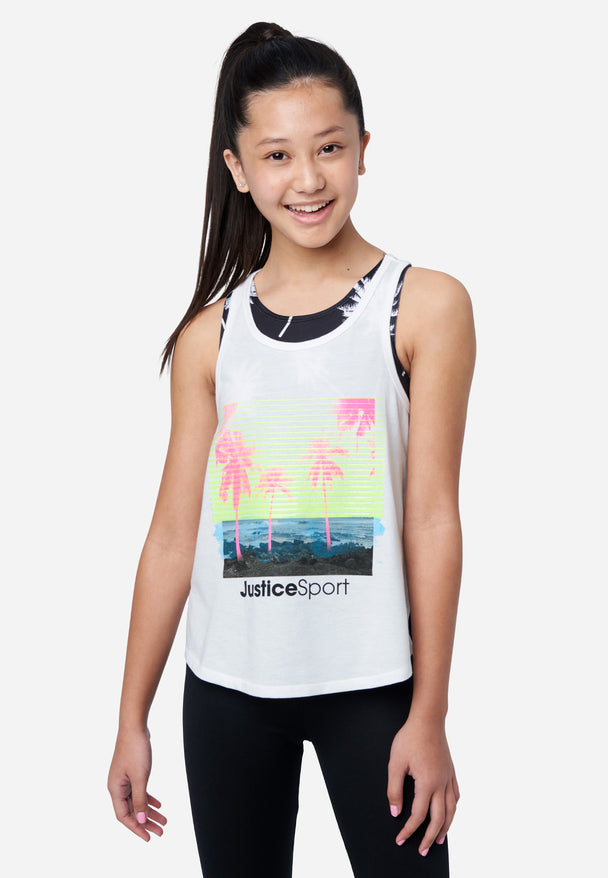 Justice Girls Active Tank, Short, and Legging, 3-Piece Outfit Set