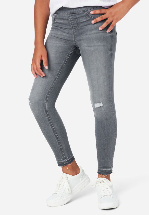 Ripped Jeans Girls Size 14/16 Women's Denim Print Fake Jeans